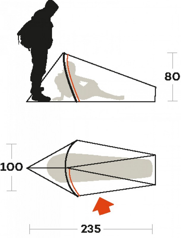 Dimensions de la tente Sintesi 1 Ferrino